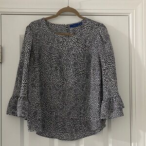 Apt. 9 Black and White Speckled Blouse